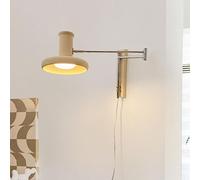 RXPVUXE Aplique De Pared Enchufe Lámpara De Pared Moderna Con Brazo Oscilante Lámpara De Lectura De Cabecera Ajustable, Luz De Pared Crema Beige Moderna Con Cable Enchufe E Interruptor, Iluminación De