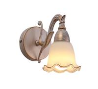 RXPVUXE Aplique de Pared Vintage Antiguo Lámpara de Pared de Vidrio con Flores Luz de tocador de baño Individual, Aplique de Pared cableado de Granja rústica Apliques de Pared de Metal Industrial con