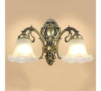 RXPVUXE Aplique De Pared Vintage Lámpara De Pared Retro Con Pantallas De Vidrio Blanco Leche Para Sala De Estar Dormitorio Pasillo, Apliques De Pared Rústicos E27 Iluminación De Pared Medieval Retro D