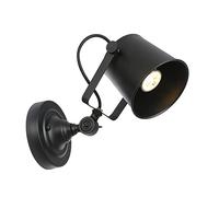 RXPVUXE Aplique de pared vintage negro mate Lámpara de pared de lectura de cabecera ajustable Brazo oscilante Lámpara de pared industrial, E27 Apliques de montaje en pared modernos para dormitorio Sal