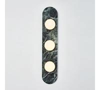 RXPVUXE Apliques de pared de mármol natural, lámpara de baño de 3 luces, lámpara de pared de piedra de estilo nórdico con pantalla de cristal, lámpara de pared moderna con cableado(B)