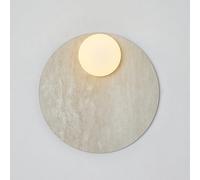 RXPVUXE Apliques de pared de mármol natural, lámpara de pared de estilo nórdico de 11,4 pulgadas con pantalla de cristal y base redonda de piedra, lámpara de pared moderna de mediados de siglo(F)