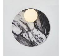 RXPVUXE Apliques de pared de mármol natural, lámpara de pared de estilo nórdico de 11,4 pulgadas con pantalla de cristal y base redonda de piedra, lámpara de pared moderna de mediados de siglo(C)