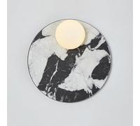 RXPVUXE Apliques de pared de mármol natural, lámpara de pared de estilo nórdico de 11,4 pulgadas con pantalla de cristal y base redonda de piedra, lámpara de pared moderna de mediados de siglo(D)