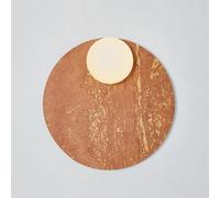 RXPVUXE Apliques de pared de mármol natural, lámpara de pared de estilo nórdico de 11,4 pulgadas con pantalla de cristal y base redonda de piedra, lámpara de pared moderna de mediados de siglo(E)