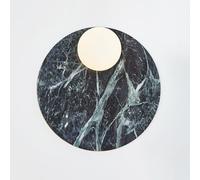 RXPVUXE Apliques de pared de mármol natural, lámpara de pared de estilo nórdico de 11,4 pulgadas con pantalla de cristal y base redonda de piedra, lámpara de pared moderna de mediados de siglo(B)