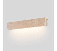 RXPVUXE Apliques de pared de travertino amarillo for exteriores/interiores, lámpara de pared LED de piedra natural de estilo nórdico, accesorios de iluminación exterior impermeables IP65(32cm)