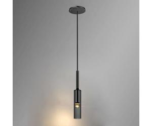 RXPVUXE Dia-7cm Iluminación Colgante De Vidrio Para Isla De Cocina Lámpara Colgante De Tubo Largo Cilindro De Iluminación Colgante Ajustable Lámpara Colgante De Techo Gris Humo Café Restaurante Bar Sa