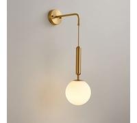 RXPVUXE Lámpara de pared de globo Mini lámpara de araña de vidrio para interiores, aplique de iluminación de montaje en pared de latón cepillado minimalista moderno, luz de noche de decoración E27 par