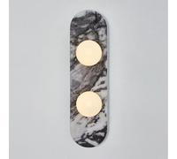 RXPVUXE Lámpara de pared de mármol natural con pantalla esférica de cristal, moderna lámpara de pared de 2 luces con cableado, aplique de pared for tocador de baño, dormitorio, sala de estar(B)