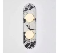 RXPVUXE Lámpara de pared de mármol natural con pantalla esférica de cristal, moderna lámpara de pared de 2 luces con cableado, aplique de pared for tocador de baño, dormitorio, sala de estar(D)