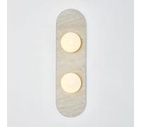 RXPVUXE Lámpara de pared de mármol natural con pantalla esférica de cristal, moderna lámpara de pared de 2 luces con cableado, aplique de pared for tocador de baño, dormitorio, sala de estar(C)