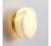 RXPVUXE Lámpara de pared/techo LED de piedra de estilo nórdico, aplique de pared de alabastro blanco, accesorios de iluminación de pared de mármol natural, lámpara de pared con base de metal(Gold)