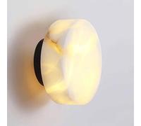 RXPVUXE Lámpara de pared/techo LED de piedra de estilo nórdico, aplique de pared de alabastro blanco, accesorios de iluminación de pared de mármol natural, lámpara de pared con base de metal(Black)