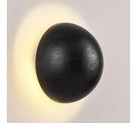 RXPVUXE Wabi-Sabi Art Lighting Aplique De Pared De Piedra LED Cableado Con Pantalla De Mármol Redonda, Lámpara De Pared De Travertino Natural Moderna Con Blanco Cálido De 3000 K(Black)