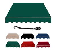 RXQHV Toldos Manuales de Jardín, Tela de Repuesto Toldo de Patio Cubierta Superior Retráctil Parasol para Exteriores Tela Resistente A Los Rayos UV y Al Agua con Faldón (Size:4x2m,Color:Verde)