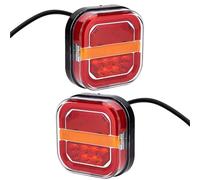 RXRJSU Coche Reflector Luz Trasera LED 4 Pulgadas Remolque Furgoneta Autobús Camioneta Lámpara Freno Trasero Izquierdo Derecho Placa Licencia Señal 12V 24V