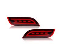 RXRJSU Coche Reflector Para Subaru Para Impreza Para WRX STi XV Para Crosstrek Lente Roja/ahumada Reflectores De Parachoques LED Luces Traseras Freno Antiniebla(Red Lens)
