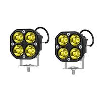 RXRJSU Faro De Motocicleta Focos Trabajo LED 3 Pulgadas 12 V/24 V Faros Delanteros Motocicletas Antiniebla Inundación 4x4 Todoterrenos ATV(2piece yellow)