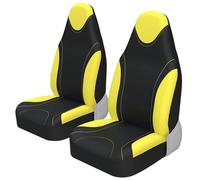 RXRJSU Funda Asiento Juego Completo Protectores Asientos Cubo con Respaldo Alto, Fundas Universales para Coche para Hyundai para Tucson(2pieces Yellow)