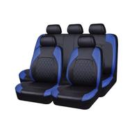 RXRJSU Interior Coche PU con 5/2 Uds Fundas Asiento Presión Hilo Cuero Acolchado, Herramientas Transpirables Compatibles Airbag Funda Asiento Coche(Blue 5 pcs)