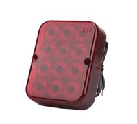 RXRJSU Luz Trasera LED 12V 24V 12 Luces Antiniebla Conducción Advertencia Seguridad Parada Freno Camión Remolque Barco Caravana Autobús Tercera Tercera Luz De Freno(2pcs Red Shell)
