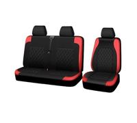 RXRJSU para Benz para Sprinter para Vito 2 + 1 Fundas Universales De Cuero PU para Asientos Coche Negro Funda Asiento Coche(Rojo)