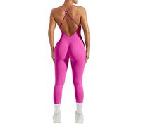 RXRXCOCO Mono de una pieza para mujer, con tirantes delgados, con espalda descubierta, acolchada, para yoga, deporte, para yoga, Fruta del dragón, L