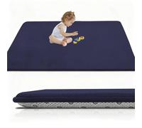 RxueSug Alfombra Antideslizante De Juegos para Bebés 50 x 200 cm, 2cm Alfombra Bebe Acolchada Plegable, colchoneta Bebe Suelo, Suelo Bebes Acolchado, Alfombra Juegos Bebe Azul Oscuro