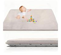 RxueSug Alfombra Bebe Acolchada Plegable 100 x 120 cm Crema, 2cm Manta de Juego para Bebes colchoneta Suelo Infantiles o tapete Infantil habitacion, Alfombra de Juego para Gatear