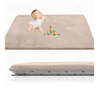 RxueSug Alfombra Bebe Acolchada Plegable 100 x 120 cm Marrón Claro, 2cm Manta de Juego para Bebes colchoneta Suelo Infantiles o tapete Infantil habitacion, Alfombra de Juego para Gatear