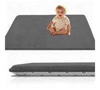 RxueSug Alfombra Bebe Acolchada Plegable, Alfombra de Juego para Bebés, 3cm para Parque, 150 x 180 cm Gateo & Baby Gym, Alfombra Acolchada Bebe para Bebés y Niños Pequeños Gris Oscuro