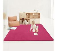 RxueSug Alfombra Bebe Gruesa Antideslizante 3cm Alfombra Juegos Bebes Acolchada, 150 x 150 cm Manta Juegos Bebes De Fácil Cuidado, Colchoneta Suelo Niños para Habitación Infantil Rosa