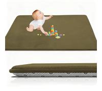 RxueSug Alfombra De Habitacion Bebe 50 x 80 cm Verde Militar, Alfombra Infantil, 3 cm de Grosor Alfombra Terciopelo Coral para Sala de Juegos, Guardería, Antideslizante para Gatear para bebé