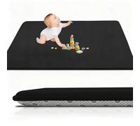 RxueSug Alfombra De Habitacion Bebe, Alfombra Infantil, 3 cm de Grosor Alfombra Terciopelo Coral para Sala de Juegos, Guardería, Antideslizante para Gatear para bebé 50 x 200 cm Negro
