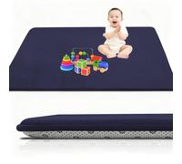 RxueSug Alfombra De Habitacion Bebe, Alfombra Infantil, 3 cm de Grosor Terciopelo Coral para Sala de Juegos 50 x 120 cm Azul Oscuro, Guardería Alfombra Antideslizante para Gatear para bebé