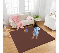 RxueSug Alfombra para Gatear para niños, Antideslizante, 150 x 180 cm Marrón Alfombra para la habitación de los niños, en Terciopelo Coral, Espesor de 2 cm, Alfombra De Habitacion Bebe