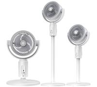Rxvca Fan, 2-in-1 Glide Air Fan up to 908 Cfm & 82ft Coverage, Quiet Pedestal Fans, 5 Speeds, 3 Modes, Glideair Fans with Timer for Office, Bedroom (White,Charging)
