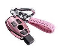 RXXR Funda para llave de coche compatible con A B C E S CLK AMG Clase C180 W164 W245 W209 W204 Funda para llave con llavero TPU suave para llave de protección de 3 botones