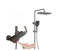 ry tatic Shower Column, Smart Control White Copper Shower System, Premium All-Copper Rainfall Shower Kit with tatic Technology (Black)