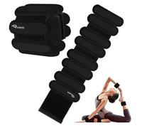 Ryaco 2 Pesas Muñeca Pesas de Tobillo Muñecas, Pulsera de Fitness Ajustable Portátil con Soporte de Peso, para Hacer Ejercicio Caminar Jogging Yoga Baile Pilates Cardio Aeróbicos, Mujeres Homb (Negro)