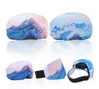 Ryaco 2 x Protective Case for Ski and Snowboard Goggles, Microfibre Protection Against Scratches and Dust, for Storage of Ski Goggles on Travel,Paisaje,Grande