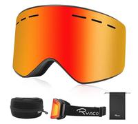 Ryaco Gafas de Esquí con Lentes Magnéticas, Gafas de Ventisca para Ski y Snowboard, OTG Anti Niebla, Protección UV, Compatible con Casco Anteojos, Hombre Mujer Adultos Juventud Jóvenes (Rojo)