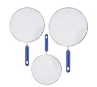 RYAN 3 Piezas Tapa Antisalpicaduras Sarten Antisalpicaduras Cocina Acero Inoxidable con Mango 19cm /25cm /29cm 3 Especificaciones para Muchas Sartenes Apto para Lavavajillas