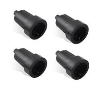 RYAN 4 Piezas Enchufe Hembra Clavija Enchufes Acoplamiento 250V 6A IP44 Kit de Enchufe Hembra Schuko para Cable facilitar el Cableado 2 Pin Adaptador Conectores (Negro)