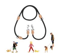 RYAN Correa Doble para Perros Resistente 2m Correa Multiposicion Perro Longitud Ajustable Correa Perro Adiestramiento para Perros PequeñOs y Medianos (Negro)