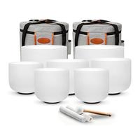 RYAN DVAN Juego de 7 cuencos de cristal de cuarzo esmerilado de 432 Hz de 7 a 12 pulgadas con 2 fundas de transporte