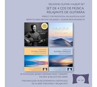Ryan Judd - Set de 4 CDs de música relajante de guitarra - Música para meditar, relajarse y dormir - Incluye música tranquila de guitarra y violonchelo, y música de guitarra con el sonido de las olas del mar