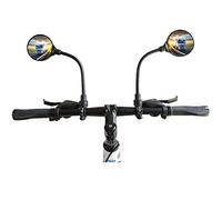 RYANGO Soporte para manillar de espejo de bicicleta, paquete de 2 espejos ajustables para bicicleta, espejo retrovisor, espejo retrovisor redondo convexo acrílico para manubrios, espejo de bicicleta
