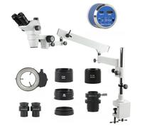 Ryanong Microscopio de observación 6.7X-45X, zoom continuo, trinocular, estéreo, microscopio 4K, 48MP, HDMI, cámara USB
